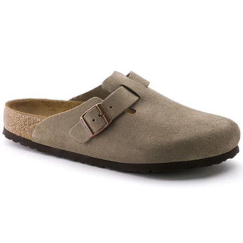 Women's Suede Clog with Buckle Strap